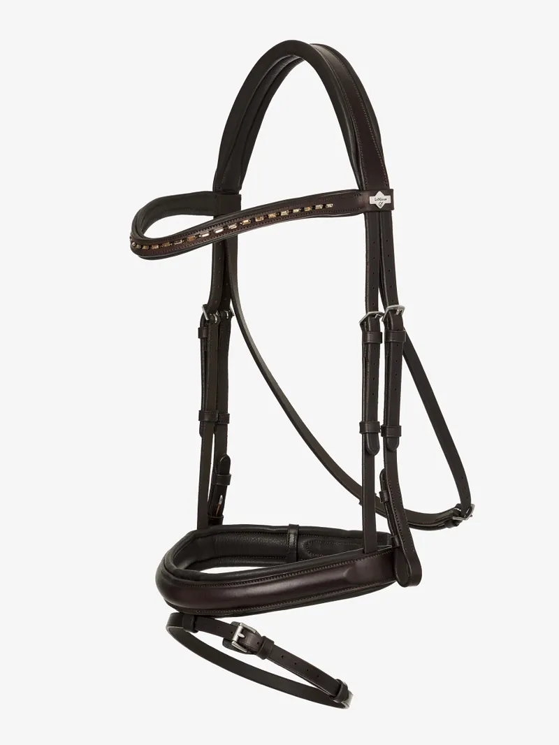 LeMieux Arika Dressage Bridle in Brown and Silver-1